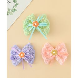 Babyhug Hair Clips With Floral Applique Pack of 3 - Multicolor