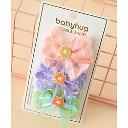 Babyhug Hair Clips With Floral Applique Pack of 3 - Multicolor