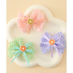 Babyhug Hair Clips With Floral Applique Pack of 3 - Multicolor