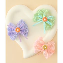 Babyhug Hair Clips With Floral Applique Pack of 3 - Multicolor