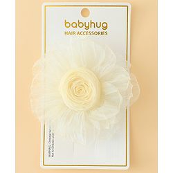 Babyhug Hair Clips With Floral Applique Pack of 1 - Cream
