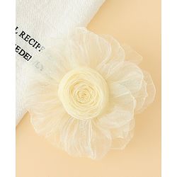 Babyhug Hair Clips With Floral Applique Pack of 1 - Cream