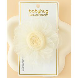 Babyhug Hair Clips With Floral Applique Pack of 1 - Cream
