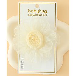 Babyhug Hair Clips With Floral Applique Pack of 1 - Cream