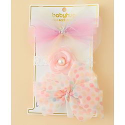 Babyhug Headbands With Floral & Bow Applique Pack of 3 - Multicolor