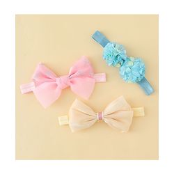 Babyhug Headbands With Floral & Bow Applique Pack of 3 - Multicolor