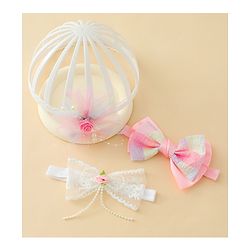 Babyhug Headbands With Bow & Floral Applique - Multicolor