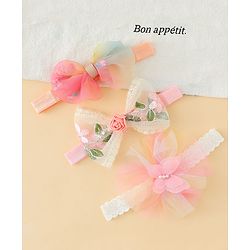 Babyhug Headbands with Bow Applique Pack of 3  - Multicolor