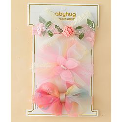 Babyhug Headbands with Bow Applique Pack of 3  - Multicolor