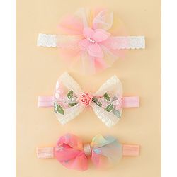 Babyhug Headbands with Bow Applique Pack of 3  - Multicolor