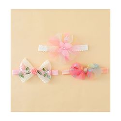 Babyhug Headbands with Bow Applique Pack of 3  - Multicolor