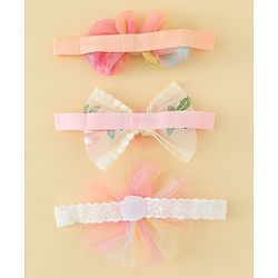 Babyhug Headbands with Bow Applique Pack of 3  - Multicolor