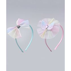 Babyhug Hair Bands With Floral & Bow Applique Pack of 2 - Multicolor