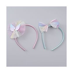 Babyhug Hair Bands With Floral & Bow Applique Pack of 2 - Multicolor