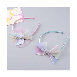 Babyhug Hair Bands With Floral & Bow Applique Pack of 2 - Multicolor