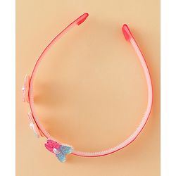 Babyhug Hair Bands with Bow & Butterfly Applique Pack of 2 - Purple & Red