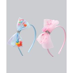 Babyhug Hair Bands with Bow Applique Pack of 2  - Multicolor