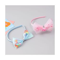 Babyhug Hair Bands with Bow Applique Pack of 2  - Multicolor