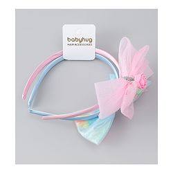 Babyhug Hair Bands with Bow Applique Pack of 2  - Multicolor
