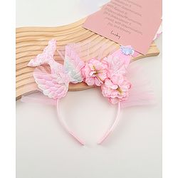 Babyhug Hair Bands With Floral & Marine Collection Applique - Pink