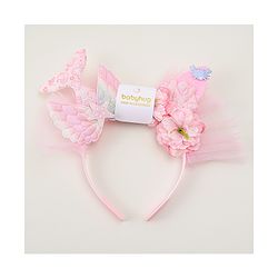 Babyhug Hair Bands With Floral & Marine Collection Applique - Pink