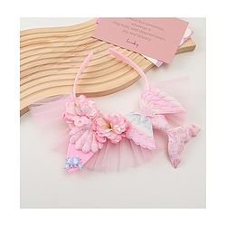 Babyhug Hair Bands With Floral & Marine Collection Applique - Pink