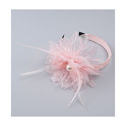 Babyhug Hair Bands With Floral & Pearl Applique - Peach