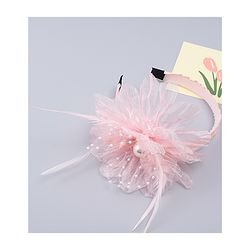 Babyhug Hair Bands With Floral & Pearl Applique - Peach