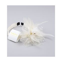 Babyhug Hair Bands With Floral & Pearl Applique - Peach