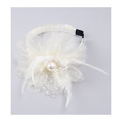 Babyhug Hair Bands With Floral & Pearl Applique - Peach