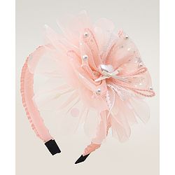 Babyhug Floral & Hearts Applique Hair Band - Pink