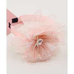 Babyhug Floral & Hearts Applique Hair Band - Pink