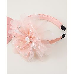 Babyhug Floral & Hearts Applique Hair Band - Pink