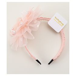 Babyhug Floral & Hearts Applique Hair Band - Pink