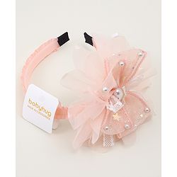 Babyhug Floral & Hearts Applique Hair Band - Pink