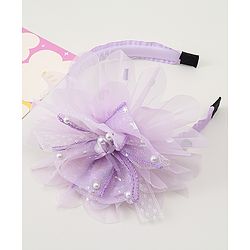 Babyhug Floral & Hearts Applique Hair Band - Purple