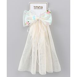 Babyhug  Hair Clip with Bow Applique- Off White