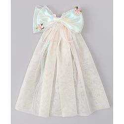 Babyhug  Hair Clip with Bow Applique- Off White