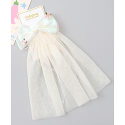 Babyhug  Hair Clip with Bow Applique- Off White