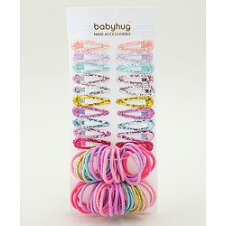 Babyhug Combo set Hair Clips & Rubber Bands - Multicolor
