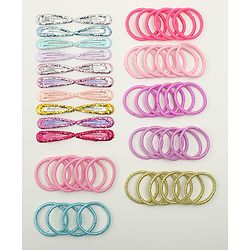 Babyhug Combo set Hair Clips & Rubber Bands - Multicolor