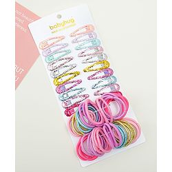 Babyhug Combo set Hair Clips & Rubber Bands - Multicolor
