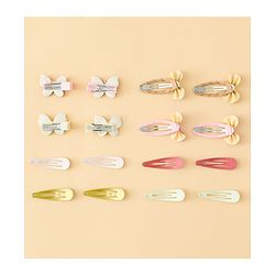 Babyhug Hair Accessories Combo Sets  Rubber Bands & Snap Clips Pair of  9 -  Multicolor