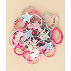 Babyhug Combo set Hair Clips & Rubber Bands with Applique  - Multicolor