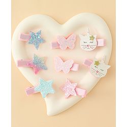 Babyhug Combo set Hair Clips & Rubber Bands with Applique  - Multicolor
