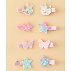 Babyhug Combo set Hair Clips & Rubber Bands with Applique  - Multicolor