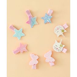 Babyhug Combo set Hair Clips & Rubber Bands with Applique  - Multicolor