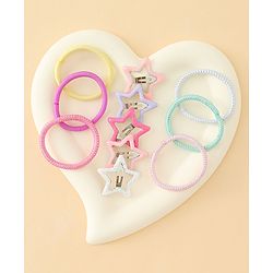 Babyhug Hair Accessories Combo Sets  Rubber Bands & Snap Clips Pair of  3 -  Multicolor
