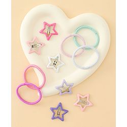 Babyhug Hair Accessories Combo Sets  Rubber Bands & Snap Clips Pair of  3 -  Multicolor