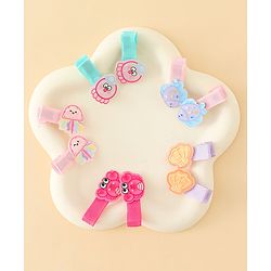 Babyhug Alligator Hair Clips with Applique Pack of 10 - Multicolor
